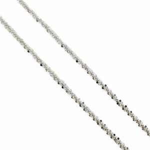 2mm Wide Fancy Sparkling Rope 16" Chain in 14K White Gold - 4.2grams