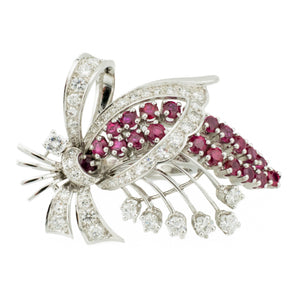 1.10ctw Ruby & 0.80ctw Diamond Accents Ring in 18 White Gold - Size 6