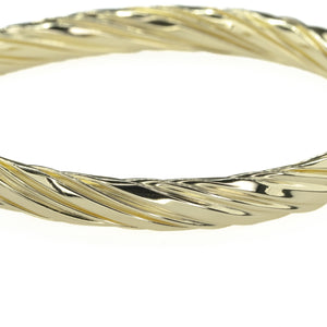 6.6mm Wide Hinge Twist Bangle Bracelet in 14K Yellow Gold