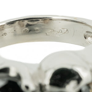 2.00ctw Round Black Diamond Accented Ring in 18K White Gold - Size 7