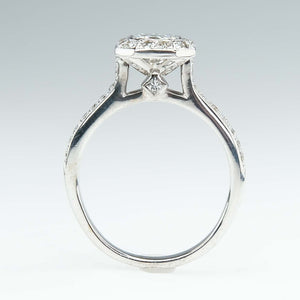 1.25ct VS1/I Radiant Diamond Halo Engagement Ring in 18K White Gold