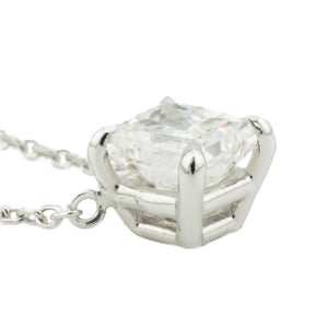 0.70ctw Princess Cut Diamond H/SI1 Solitaire 16" Necklace in 14K White Gold
