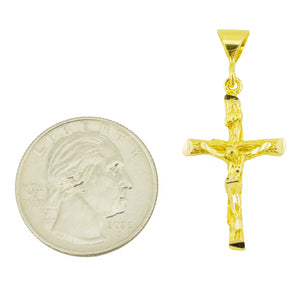 Gold Cross Crucifix Pendant in 21K Yellow Gold - 3.4 Grams