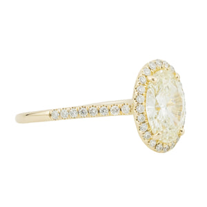GIA 1.70ct Oval Diamond and Accented Engagement Ring in 14K Rose Gold - Size 8
