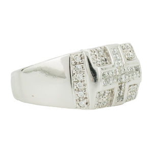 1.00ctw Gent's Diamond Cluster Ring in 14K White Gold - Size 8.5