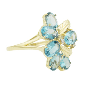 4.50ctw Blue Topaz Ring in 14K Yellow Gold - Size 10