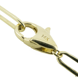 2.16ctw Diamond Bezel Set Paperclip Stationed 18" Necklace in 14K Two-Tone Gold