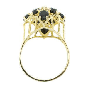 3.80ctw Onyx & Diamond Accented Gemstone Ring in 14K Yellow Gold - Size 9.5