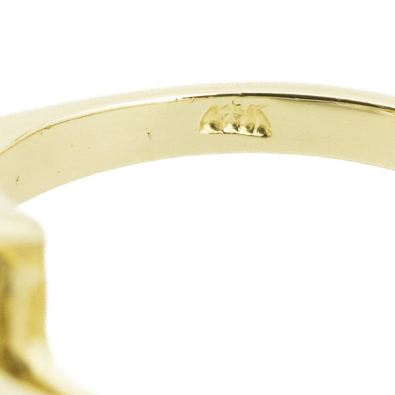 Blue Topaz with Diamond Accents Ring in 14K Yellow Gold - Size 6.75
