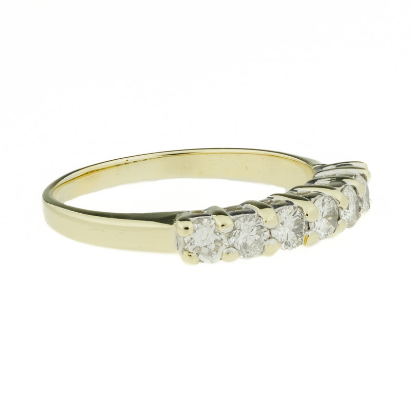 0.50ctw Round Diamond Band Ring in 14K Two Tone Gold - Size 6.5