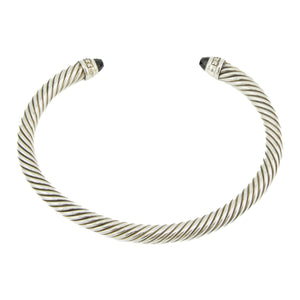 David Yurman 5mm Black Onyx Classic Cable 7" Bracelet in Sterling Silver