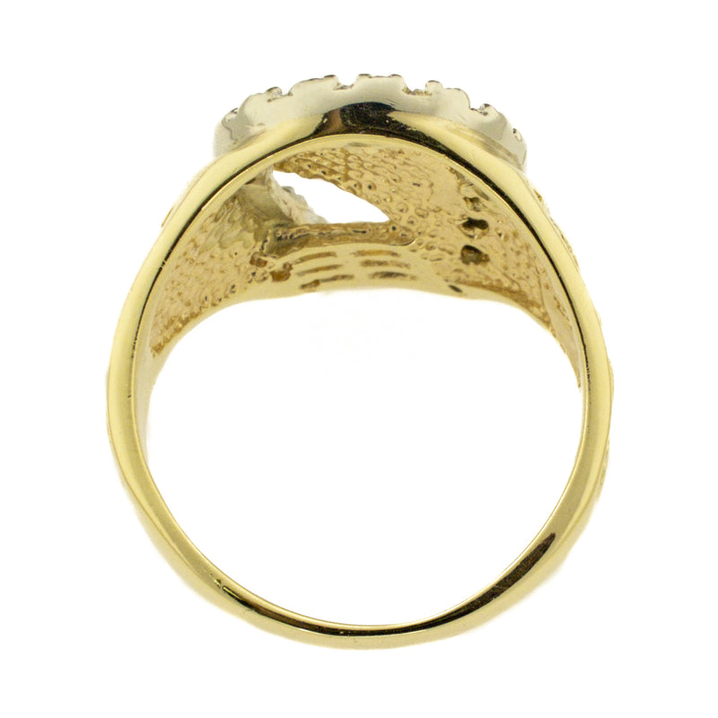 0.20ctw Diamond Horseshoe Ring in 14K Two Tone Gold -Size 9.5