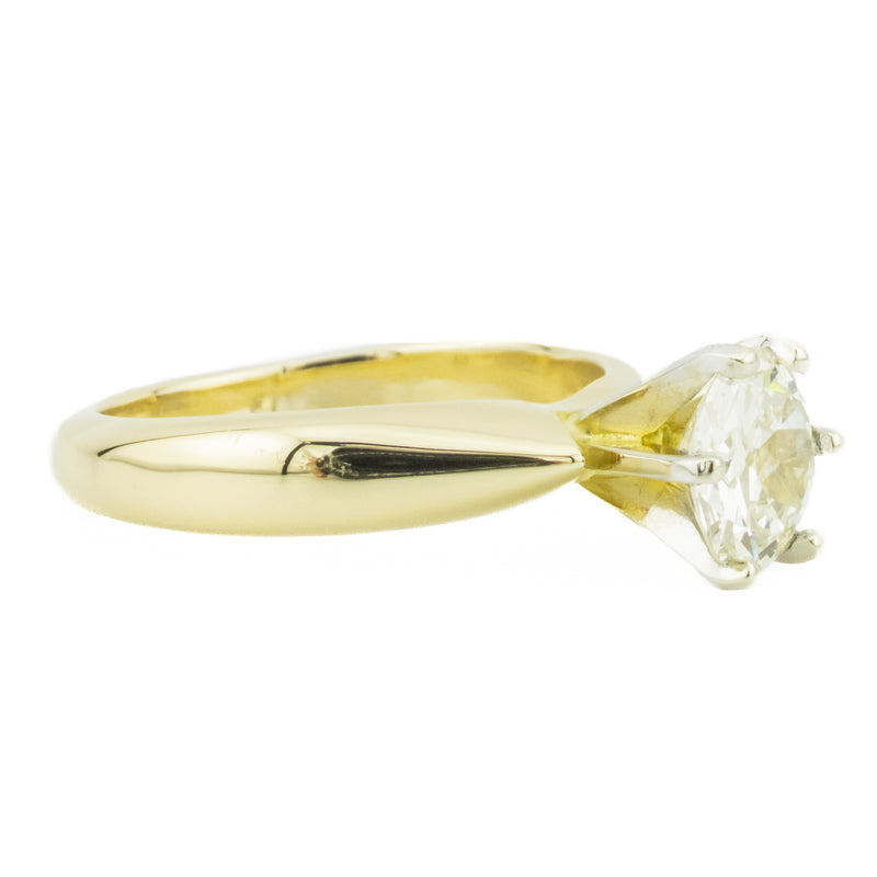 1.25ct European Diamond Solitaire Engagement Ring in 14K Yellow Gold - Size 5.5