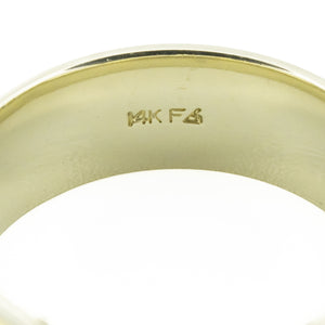 7.5mm Wide Hammered Wedding Band Ring in 14K Two-Tone Gold - Size 9