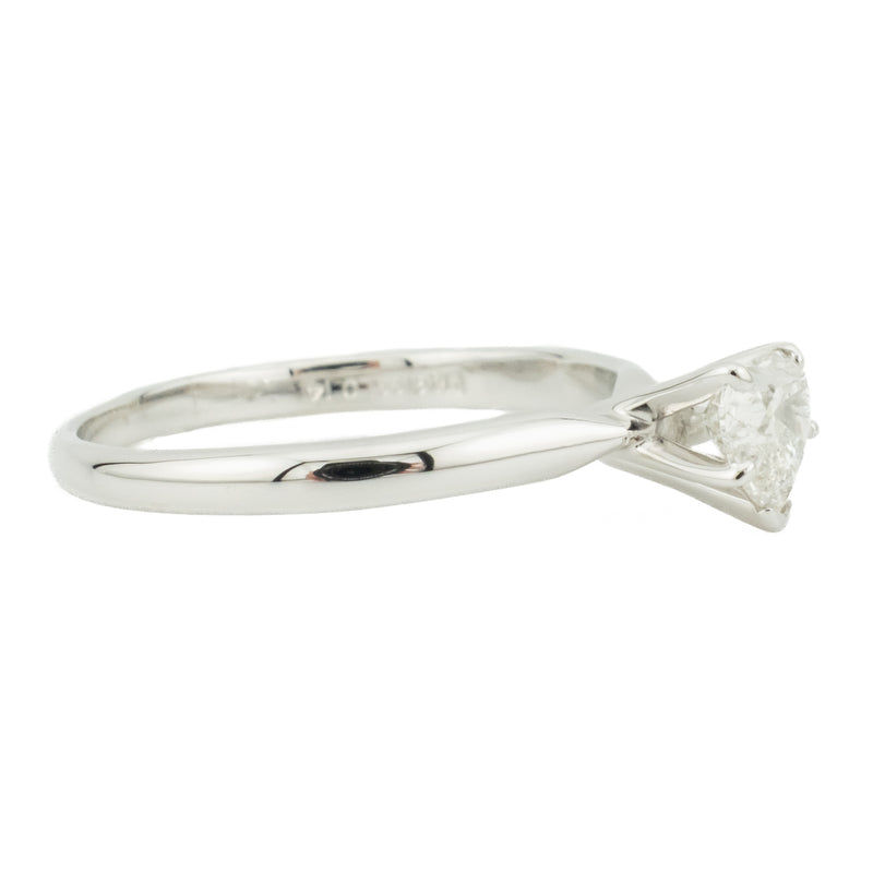 0.56ct Heart Diamond I/I1 Solitaire Engagement Ring in 14K White Gold - Size 7.5