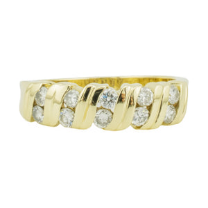 0.40ctw Round Diamond Accented Lady's Fashion Ring in 14K Yellow Gold - Size 7