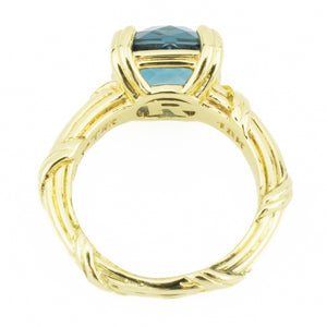 Peter Thomas Roth 4.65ctw Cushion Topaz Solitaire Gemstone Ring in 18K Yellow Gold - Size 6.25