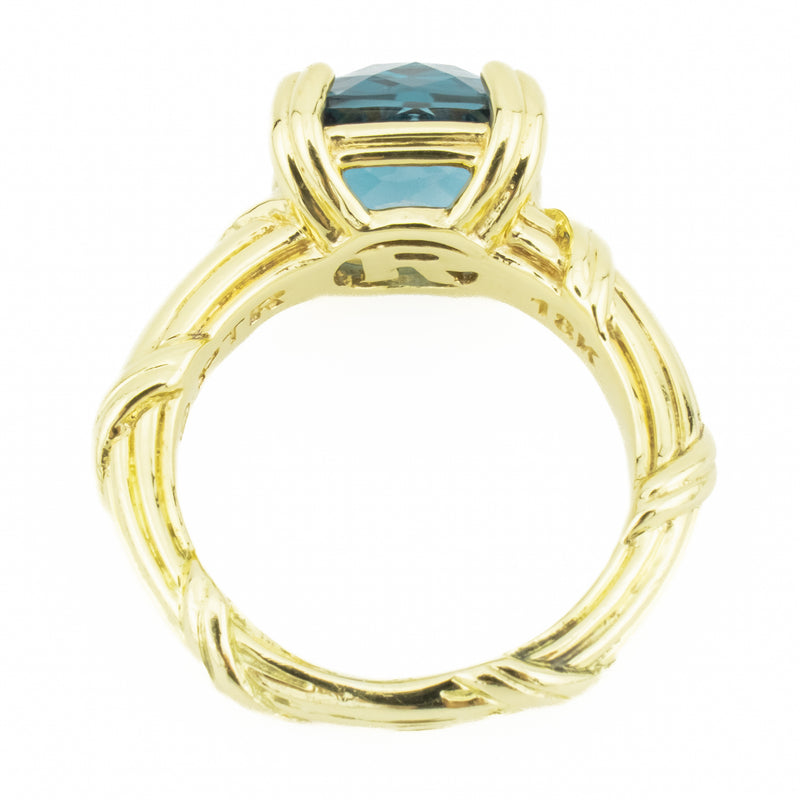Peter Thomas Roth 4.65ctw Cushion Topaz Solitaire Gemstone Ring in 18K Yellow Gold - Size 6.25