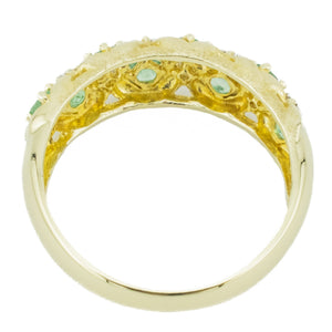 0.30ctw Emerald & 0.08ctw Diamond Accents Gemstone Ring in 14K Yellow Gold - Size 7