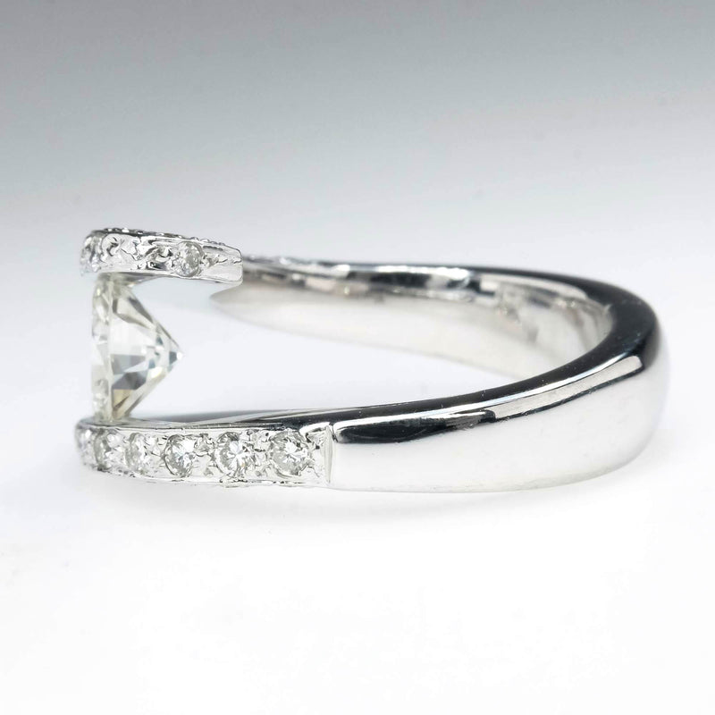 1.21ct Round VS2/G Diamond Bypass Statement Ring in 14K White Gold
