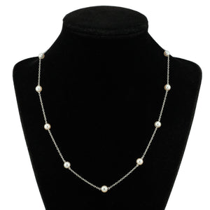 Mikimoto 6mm Round Pearl 18" Necklace in 18K White Gold - 4.9 grams