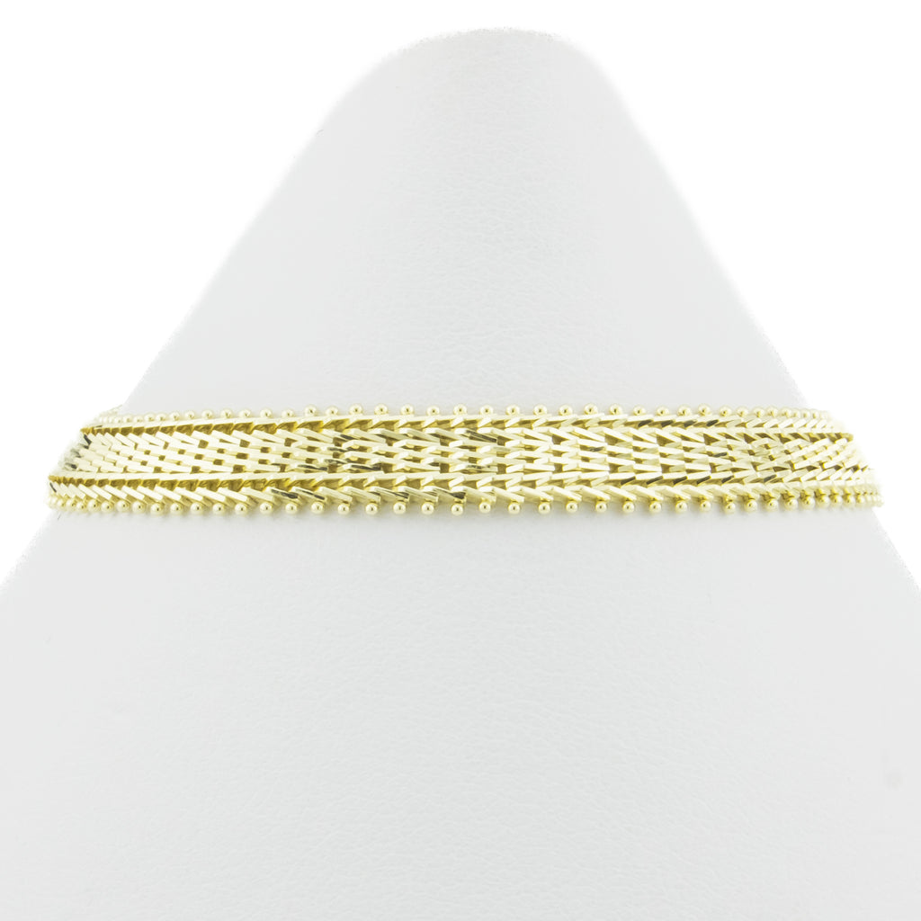 7mm Wide Mesh 6.5" Bracelet in 14K Yellow Gold - 11.1 Grams