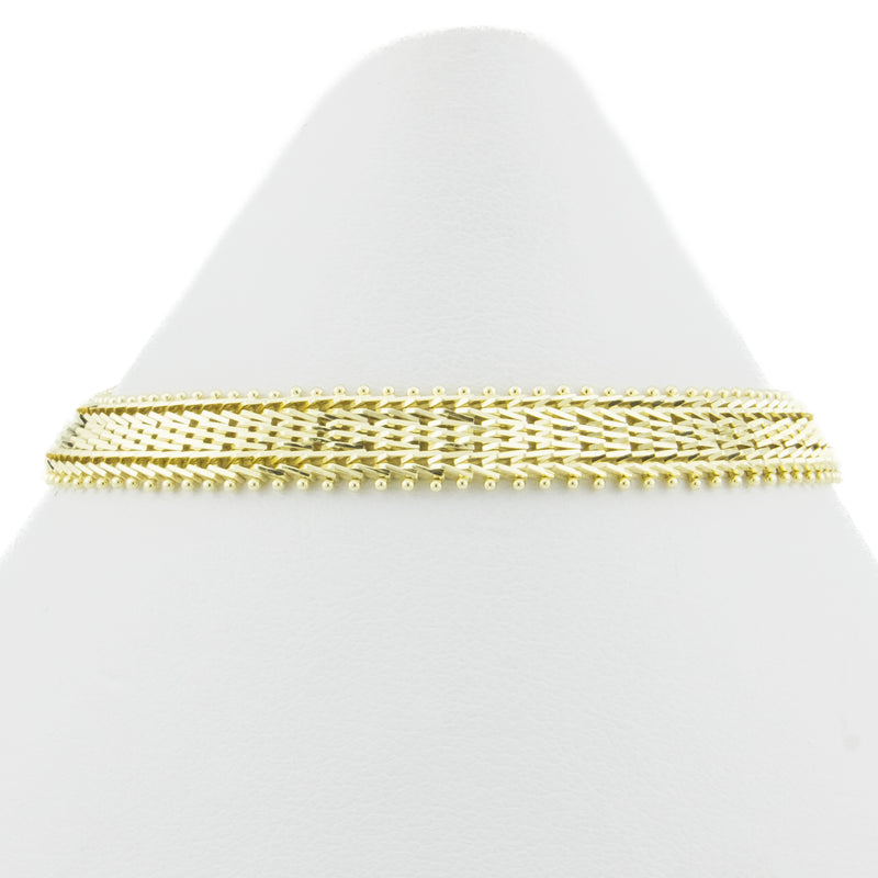 7mm Wide Mesh 6.5" Bracelet in 14K Yellow Gold - 11.1 Grams