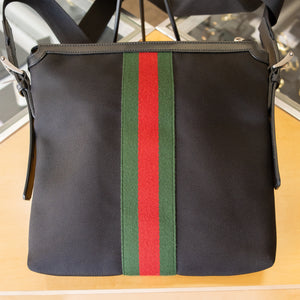 Gucci Techno Canvas Web Messenger Bag in Black