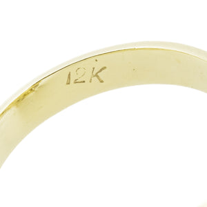 Vintage 6.72ctw Opal with Ruby Accents Gemstone Ring in 12K Yellow Gold - Size 5.75