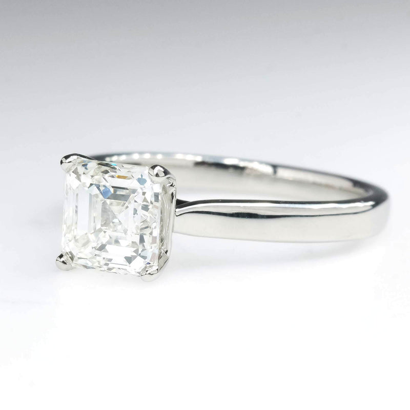 GIA 1.51ct VS1/H Asscher Diamond Engagement Ring in Platinum