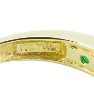 0.40ctw Round Emerald and 0.30ctw Diamond Accented Band in 10K Yellow Gold - Size 8.5