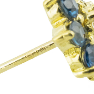 0.30ctw Sapphire & Diamond Accented Stud Earrings in 14K Yellow Gold