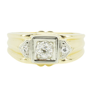 0.44ctw Gent's Diamond Accented Ring in 14K Yellow Gold - Size 10.50