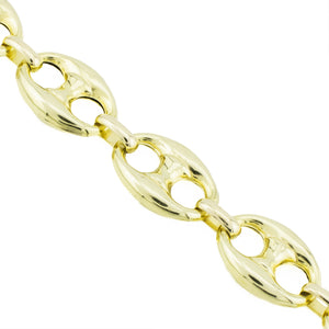 15mm Wide Hollow Gucci Link 8" Bracelet in 10K Yellow Gold -12.8 grams