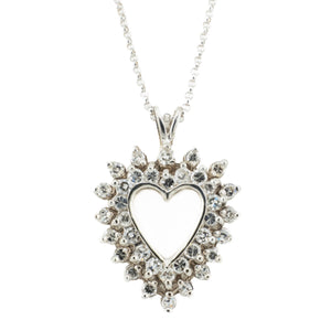 1.00ctw Diamond Accented Heart Pendant in 14K White Gold - Chain Not Included