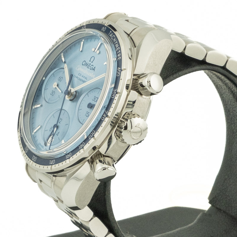 Omega Speedmaster 38 Steel on Steel Blue Dial - 7" (324.30.38.50.03.001)