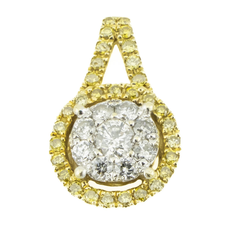 0.50ctw Yellow and White Diamond Accented Pendant in 14K Yellow Gold