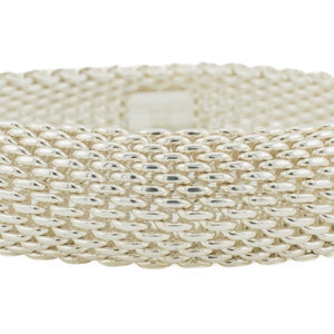 Tiffany & Co. 15mm Fashion Somerset Mesh 7" Bangle Bracelet in Sterling Silver