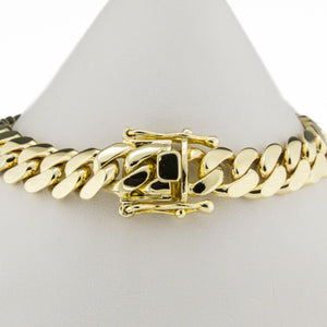 10mm Wide Solid Cuban Link 8.5" Bracelet in 14K Yellow Gold - 64.4 grams