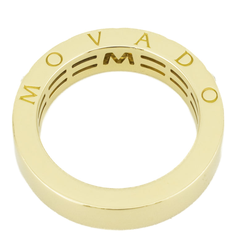 0.20ctw Round Brilliant Diamond Accented Movao Band Ring in 18K Yellow Gold - Size 6.75