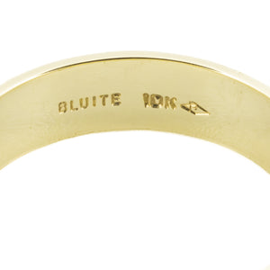6mm Wide Herringbone Pattern Gold Band in 10K Yellow Gold - Size 10.5