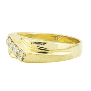 0.25ctw Round Diamond Men's Wedding Band Ring in 14K Yellow Gold -Size 11