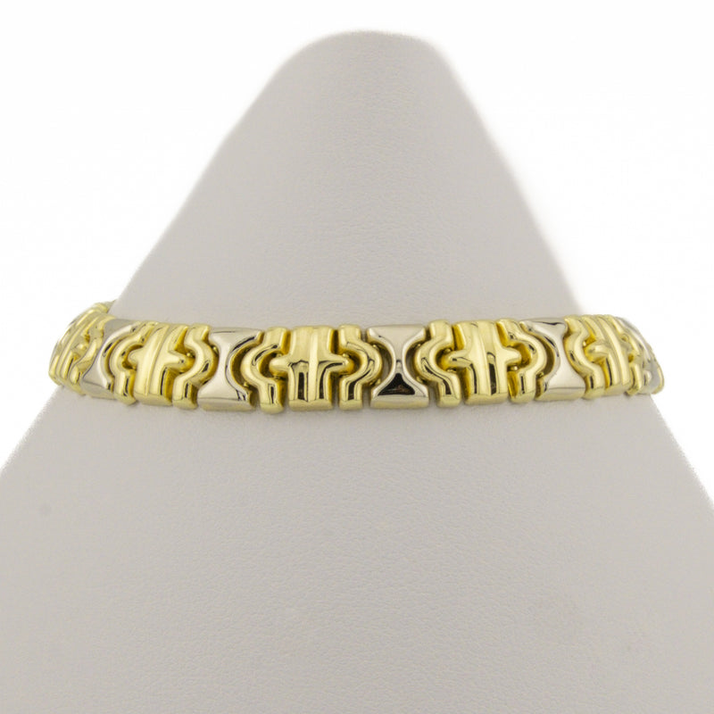 8.4mm Wide Fancy Fashion Link Bracelet 7.25" in 18K Yellow Gold