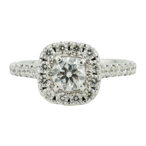 0.50ct Round Brilliant H/SI2 Diamond & Accented Engagement Ring in 14K White Gold - 6.5