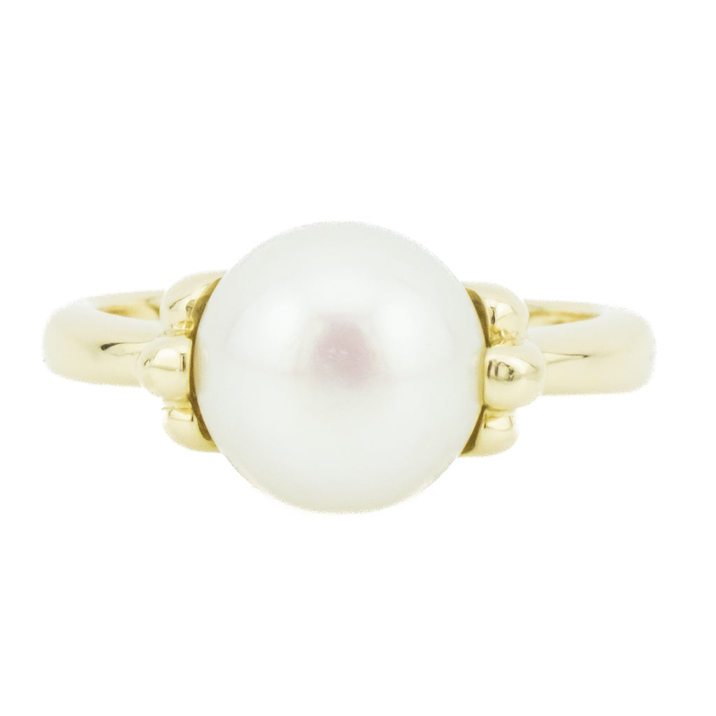 9mm Pearl Solitaire Ring in14K Yellow Gold - Size 5.5