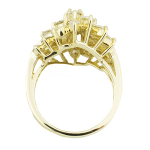 2.50ctw Diamond Cluster Lady's Ring in 14K Yellow Gold - Size 5.25