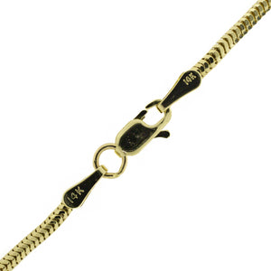 1.8mm Wide Octagonal Snake Link 24" Chain in 14K Yellow Gold