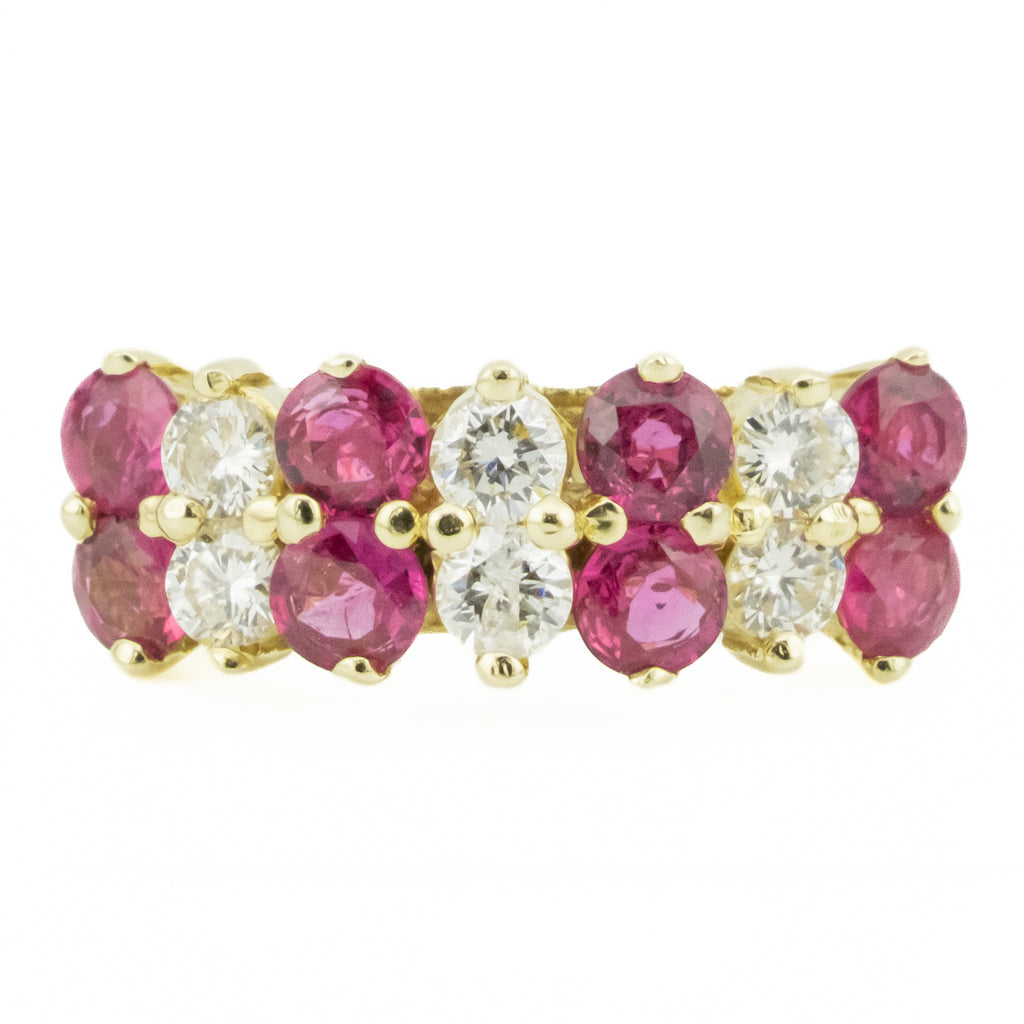 1.18ctw Natural Ruby & 0.42ctw Diamond Accents Ring in 14KYG- Size 6