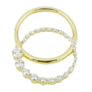 0.50ctw Diamond Accented Circles Pendant on 17" Chain in 14K Yellow Gold