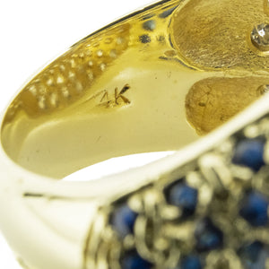 Sapphire & Diamond Accented Gemstone Ring in 14K Yellow Gold - 6.75